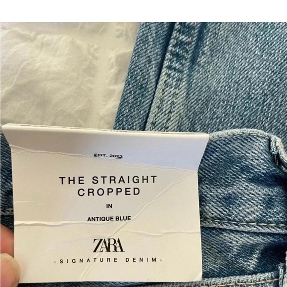 Zara Blue Straight crop in Antique Jeans Denim - Picture 5 of 8